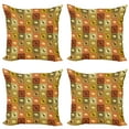 thumbnail image 1 of Ambesonne African Throw Pillow Cover 4 Pack, Savanna Animal Frames, 24", Multicolor, 1 of 2