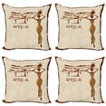 thumbnail image 1 of Ambesonne African Throw Pillow Cover 4 Pack, Slim Vintage Girl, 16", Multicolor, 1 of 7