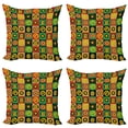 thumbnail image 1 of Ambesonne African Throw Pillow Cover 4 Pack, Trippy, 24", Multicolor, 1 of 5