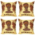 thumbnail image 1 of Ambesonne African Throw Pillow Cover 4 Pack, Turban Palms Cultural, 16", Multicolor, 1 of 5