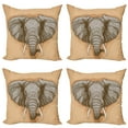 thumbnail image 1 of Ambesonne African Throw Pillow Cover 4 Pack, Wild Retro s, 18", Almond Grey, 1 of 6