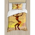 thumbnail image 1 of Ambesonne Afro Duvet Cover Sets, Amazon Lady, 2-Twin, Brown Cocoa, 1 of 4