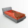 thumbnail image 1 of Ambesonne Afro Fitted Sheet 2 Pcs Set, Zulu Girls, Twin, Scarlet Umber, 1 of 3