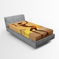 thumbnail image 1 of Ambesonne Afro Fitted Sheet, Amazon Lady, Twin Size, Brown Cocoa, 1 of 3