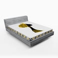 thumbnail image 1 of Ambesonne Afro Fitted Sheet, Female Head Portrait, Queen Size, Black Earth Yellow, 1 of 2