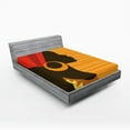 thumbnail image 1 of Ambesonne Afro Fitted Sheet, Girl Silhouette in Grace, Queen Size, Dark Brown and Marigold, 1 of 3