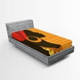 thumbnail image 1 of Ambesonne Afro Fitted Sheet, Girl Silhouette in Grace, Twin XL Size, Dark Brown and Marigold, 1 of 3