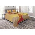 thumbnail image 1 of Ambesonne Afro Quilted Coverlet 3 Pcs, Desert Gulls Folkloric, Queen Size, Amber Tan, 1 of 2