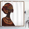 thumbnail image 1 of Ambesonne Afro Shower Curtain, Exotic Totem, 69"Wx84"L, Brown and Cinnamon, 1 of 5
