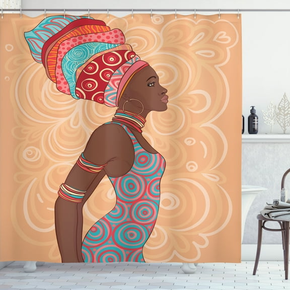 Ambesonne Afro Shower Curtain, Native Trend, 69"Wx84"L, Multicolor