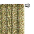 thumbnail image 1 of Ambesonne Agave Window Curtains, Plants in Pots with Smile, Each 28" W x 63" L, Pale Yellow and Khaki, 1 of 2
