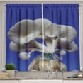thumbnail image 1 of Ambesonne Agriculture Kitchen Curtains, Phoenix Mushroom Print, 55"x39", Dark Blue Cocoa and Dusk, 1 of 3