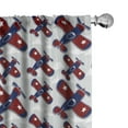 thumbnail image 1 of Ambesonne Airplane Window Curtains, Grid Inspired Background, Each 28" W x 84" L, Dark Sky Blue Burgundy, 1 of 3