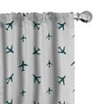 thumbnail image 1 of Ambesonne Airplane Window Curtains, Travel Stripes, Each 28" W x 95" L, Petrol Blue Black White, 1 of 5