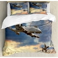 thumbnail image 1 of Ambesonne Airplane Duvet Cover Set, Aviataion Theme Design, Queen, Blue Grey, 1 of 6