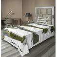 thumbnail image 1 of Ambesonne Airplane Fitted & Top Sheet Set with Sham, Old Dive Planes Jets, Green Grey White, 1 of 4