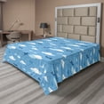 thumbnail image 1 of Ambesonne Airplane Flat Sheet, Boys Aviation, California King, Blue Dark Blue and White, 1 of 1