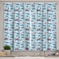 thumbnail image 1 of Ambesonne Airplane Kitchen Curtains, Aircrafts Sky Diving, 55"x39", Multicolor, 1 of 3