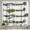 thumbnail image 1 of Ambesonne Airplane Kitchen Curtains, Old Dive Planes Jets, 55"x45", Green Grey White, 1 of 1