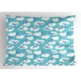 thumbnail image 1 of Ambesonne Airplane Pillow Sham, Boy Playroom, 26" X 20", Turquoise White Blue, 1 of 2