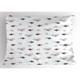thumbnail image 1 of Ambesonne Airplane Pillow Sham, Planes in Sky, 26" X 20", Multicolor, 1 of 2