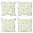thumbnail image 1 of Ambesonne Airplane Print Throw Pillow Cover 4 Pack, Minimal Silhouettes, 16", Cream Grey, 1 of 2