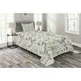 thumbnail image 1 of Ambesonne Airplane Quilted Bedspread Set 2 Pcs, Retro Planes, Twin Size, Olive Green Tan, 1 of 3