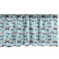 thumbnail image 1 of Ambesonne Airplane Window Valance, Different Types of Cartoon Aircraft Floating in Blue Sky with Sky Diving People, Curtain Valance for Kitchen Bedroom Decor with Rod Pocket, 54" X 18", Multicolor, 1 of 2
