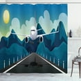 thumbnail image 1 of Ambesonne Airport Shower Curtain, Airplane Taking Off Graphic, 69"Wx75"L, Multicolor, 1 of 3