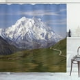 thumbnail image 1 of Ambesonne Alaska Shower Curtain, Denali National Park, 69"Wx84"L, Fern Green Sky Blue, 1 of 3