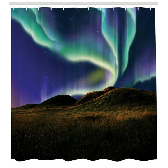 Ambesonne Alaska Shower Curtain, Meadows in the Night, 69"Wx75"L, Multicolor