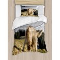 thumbnail image 1 of Ambesonne Alaskan Malamute Duvet Cover Sets, Purebred Dog, 2-Twin, Dark Green Pale Brown, 1 of 4