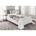 thumbnail image 1 of Ambesonne Alaskan Malamute Quilted Bedspread Set 2 Pcs, Furry Doggies, Twin Size, Black Cream White, 1 of 3