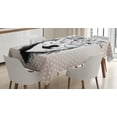 thumbnail image 1 of Ambesonne Alaskan Malamute Tablecloth Rectangular Table Cover, Wreath Sunglasses, 60"x84", Warm Taupe Black White, 1 of 4