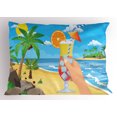 thumbnail image 1 of Ambesonne Alcohol Pillow Sham, Tropical Cocktail Glass, 26" X 20", Multicolor, 1 of 2