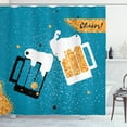 thumbnail image 1 of Ambesonne Alcohol Shower Curtain, Beer Mugs Toasting, 69"Wx75"L, Multicolor, 1 of 3