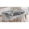 thumbnail image 1 of Ambesonne Alice Tablecloth Rectangular Table Cover, Alice and the Dodo Sketch, 60"x84", White and Black, 1 of 4