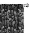 thumbnail image 1 of Ambesonne Alien Curtains, Funny Ghost Monster Pattern, Pair of 28"x95", Grey and Charcoal Grey, 1 of 5