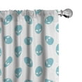 thumbnail image 1 of Ambesonne Alien Curtains, Space Visitors Portrait, Pair of 28"x84", Blue White, 1 of 5