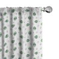 thumbnail image 1 of Ambesonne Alien Curtains, Stars Extraterrestrials Art, Pair of 28"x63", Pale Green Violet White, 1 of 5