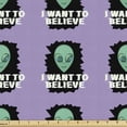 thumbnail image 1 of Ambesonne Alien Fabric by the Yard Upholstery, Extra-Terrestrial Believe Art, 1 Yard, Lavender and Sea Green, 1 of 5