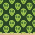 thumbnail image 1 of Ambesonne Alien Fabric by the Yard Upholstery, Happy Extra-Terrestrial Motif, 3 Yards, Yellow Green and Emerald, 1 of 1
