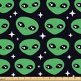 thumbnail image 1 of Ambesonne Alien Fabric by the Yard Upholstery, Stars Extraterrestrial Faces, 2 Yards, Green Charcoal Grey, 1 of 5