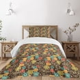 thumbnail image 1 of Ambesonne Alien Quilted Bedspread Set 2 Pcs, Robot Monsters in Space, Twin Size, Multicolor, 1 of 5