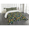 thumbnail image 1 of Ambesonne Alien Quilted Bedspread Set 3 Pcs, Cartoon Style Beings, Queen Size, Multicolor, 1 of 5