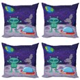 thumbnail image 1 of Ambesonne Alien Throw Pillow Cover 4 Pack, Vertical Shot Space Setting, 24", Multicolor, 1 of 2