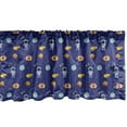 thumbnail image 1 of Ambesonne Alien Window Valance, Various Outer World Objects Cosmic Pattern with Astronaut and Constellations, Curtain Valance for Kitchen Bedroom Decor with Rod Pocket, 54" X 12", Indigo Multicolor, 1 of 2