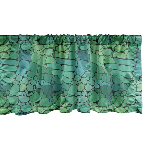 Ambesonne Alligator Window Valance, Exotic Crocodile Skin, 54" X 18", Teal Sea Green and Black