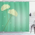 thumbnail image 1 of Ambesonne Allium Flower Shower Curtain, Swirl Lines Leaves, 69"Wx75"L, Shamrock Green, 1 of 4