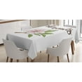 thumbnail image 1 of Ambesonne Almond Blossom Tablecloth Rectangular Table Cover, Leaves Garden Growth, 52"x70", Pale Pink Green Brown, 1 of 4